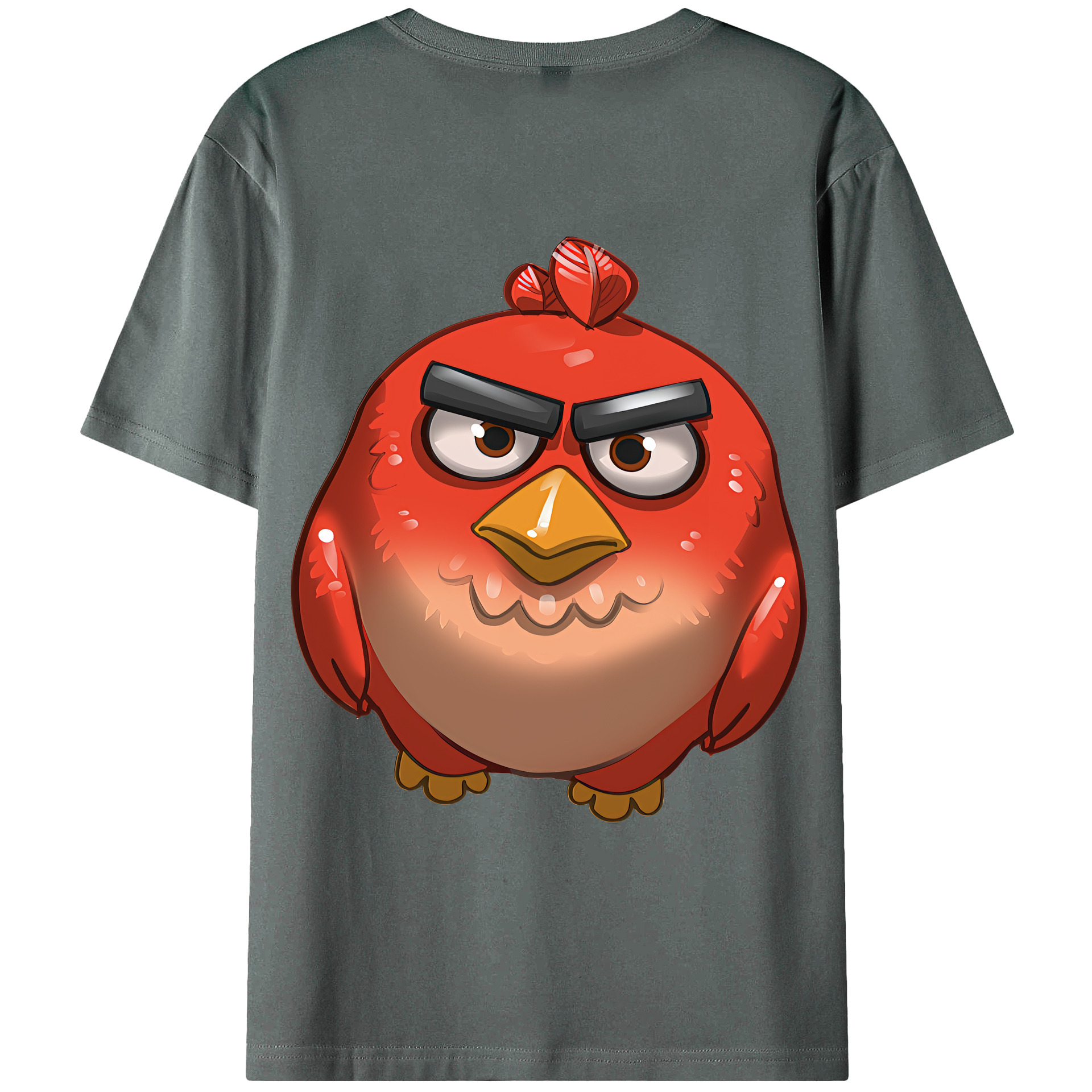 （画像用） Angry Birds アングリーバード 綿100％ メンズ半袖Tシャツ（バックプリント） 通気性